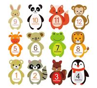 PartyKindom 12-month Baby Age Stickers Newborn Stickers Infants Monthly Photo Props Self-adhesive Decals for Pregnancy