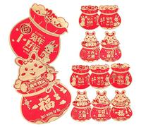 PartyKindom 12 Pcs Chinese Year Red Envelopes Rabbit Theme Lucky Money Packets for Spring Festival Wedding Birthday Celebrations Premium Paper with Easy Seal Slot Traditional Hongbao Gift Bags