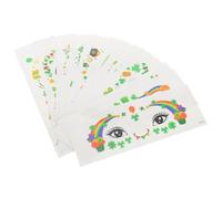 PartyKindom 12 Sheets St Patrick Day Face Stickers Shamrock Temporary Comfortable Irish Festival Party Decorations for Parade and Holiday Fun