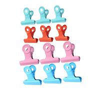 PartyKindom 12Pcs Colorful Plastic Food Sealing Clips for Snacks Bag Storage Portable Dampproof Clips with Hanging Lightweight Kitchen Bag Clamp for Keeping Food Fresh