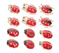 PartyKindom 12pcs Creative Cartoon Insect Brooch Pins Durable Ladybug Accessories for Shirts Coats Scarves Lightweight Decorative Beetle Lapel Pins for Women