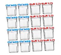 PartyKindom 12pcs Glass Jam Jars with Sealed Lids Airtight Storage Containers for Honey Pickles Sugar Salt Transparent Glass Canisters for Kitchen Food Organization