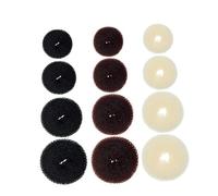 PartyKindom 12pcs Hair Bun Makers Donut Chignon Tools for Women Easy to Use Hair Accessories for Messy Buns for Parties and Daily Wear Multiple Colors