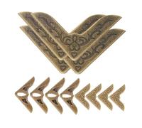 PartyKindom 12Pcs Metal Book Corner Protectors Vintage Style Scrapbook Edge Guards for Albums Notebooks DIY Crafts Jewelry Box Protection