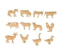 PartyKindom 12pcs Mini Farm Animal Figurines Realistic Plastic Model Animals for Educational Play and Home Decoration