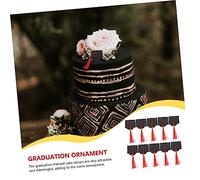 PartyKindom 12pcs Mini Graduation Cap Cake Toppers with Red Tassel Eye Catching Hat Picks for Cupcakes Reusable Party Decorations for Students and Graduation Celebrations