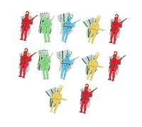 PartyKindom 12Pcs Parachute Soldiers for Flying Parachute Outdoor Plaything Party Favor Unisex Design Easy to Toss and Fly