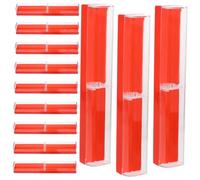 PartyKindom 12pcs Red Plastic Pen Storage Boxes Single Pen Display Cases Pencil Organization for Artists Students Stationery Storage and Travel