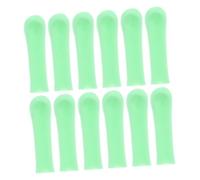 PartyKindom 12pcs Soft Silicone Ear Spoon Sleeves Set for Ear Wax Removal Reusable in Green Easy to Clean Accessories