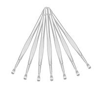 PartyKindom 12pcs Stainless Steel Ear Spoon Kit with Non Slip Grip Handles for Safe Ear Wax Removal Family Essential