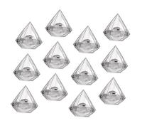 PartyKindom 12pcs Transparent Diamond Shaped Candy Boxes Lightweight Gift Packaging for Weddings Birthdays Parties Decorative Candy Wrapping Cases