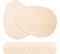 PartyKindom 12pcs Unfinished Wooden Easter Egg Ornaments, Egg Shape Wood Slices Made of Synthetic Material, Can Be Written, Reliable for Art Projects and Spring Parties