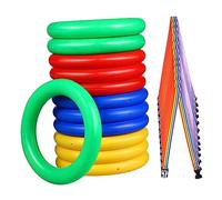 PartyKindom 12pcs Walking Rope for Kids Round Ring Handles, Safety Harness for Preschool and Kindergarten, Teaching Line- and Preventing Children from Getting Lost in Daycares