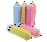 PartyKindom 12sets Pencil Shaped Candy Boxes for Back to School Creative Cardboard Treat Holders Sturdy Snack Cases for Classroom Parties Favor Packaging to Encourage Team Spirit
