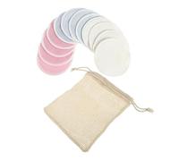 PartyKindom 13pcs Reusable Bamboo Fiber Makeup Remover Pads for Gentle Cleansing Includes Mesh Bag and for Makeup Removal and Skin Care
