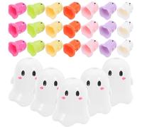 PartyKindom 13pcs Spacer Charms Ghost Loose Beads Halloween Jewelry Making Beads Lightweight Pre-drilled Design Acrylic Material Cartoon Ghost Shaped for Creative Space Spooky Random Color