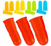 PartyKindom 15 Pcs Silicone Finger Protectors Heat-Resistant Finger Caps for Sewing Ironing Needlework Gardening Crafts Flexible and Washable Colors