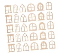 PartyKindom 150pcs Unfinished Wooden Fairy Doors and Windows Miniature DIY Fairy House Accessories for Garden Decor and Dollhouse Crafting