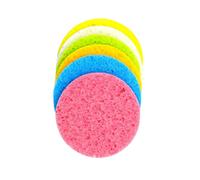 PartyKindom 15pcs Dishwashing Sponges Kitchen Cleaning Sponges Sink Cleaning Super Absorbent Round Compressed Wood Pulp Cotton for Dishes Faucet Random Color