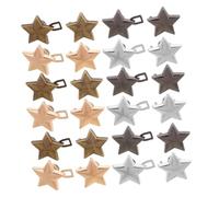 PartyKindom 16 Pairs Adjustable Waist Tighteners for Jeans and Pants Detachable No Sew Star Button Clips in Silver Gold Gun Black Bronze Quick Tool Installation for Loose Waistband Adjustment