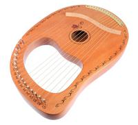 PartyKindom 16-string Wooden Lyre Harp Musical Instrument Practical String Harp for Music Performance and Education Natural Wood Suitable for Beginners and Enthusiasts