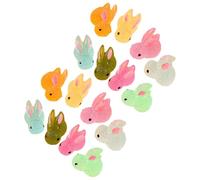PartyKindom 16pcs Miniature Luminous Bunny Figurines Realistic Resin Rabbit Statues for Garden Potted Plant and Home Decoration for Easter and Cheerful Atmosphere