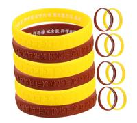 PartyKindom 16pcs Sanskrit Silicone Bracelet for Sports Teams and Holiday Events Flexible Wrist Band for Parties and Birthdays