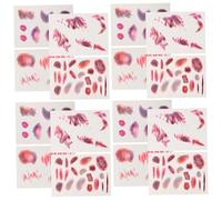 PartyKindom 16sheets Simulation Wound Patch Fake Bruise Make for Halloween Zombie Makeup Temporary Tattoo Stickers Fake Scar Stickers for Party Cosplay Prank