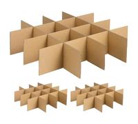 PartyKindom 18Pcs Cardboard Box Dividers Inserts 13.2X13.2X1.18 Inch Glass Transport Partition for Moving Boxes Glassware Packing Organiser Reusable Shipping Dividers