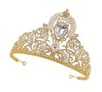 PartyKindom 1Pc Baroque Style Crown for Women Elegant Rhinestone Inlaid Hair Accessory for Brides Bridal Parties and Special Occasions Luxurious Finish Crown