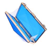 PartyKindom 1Pc Diamond Shaped Acrylic Evening Bag for Women Portable Shoulder Clutch with Unique Chain Lightweight and Stylish Purse for Parties and Banquets Design Blue