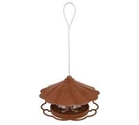 PartyKindom 1Pc Folding Hanging Bird Feeder Durable Outdoor Feeding Tool with Hook Easy Installation for Garden Patio Lightweight Brown Bird Feeding Apparatus