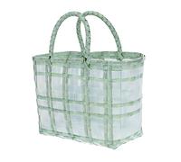 PartyKindom 1Pc Handwoven Casual Jelly Bag Smooth Tote for Women Retro Style Shopping Bag for Beach Grocery and Everyday Use Green Small