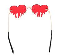 PartyKindom 1Pc Heart Shaped Tears Sunglasses for Parties Funny Rimless Glasses Prop High Grade Material for Holiday Celebrations Photography Flexible Design
