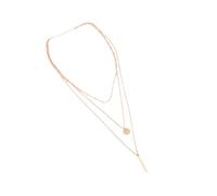 PartyKindom 1Pc Multi Layer Alloy Necklace for Ladies Elegant Metal Bar Pendant Design Lightweight Easy to Wear Durable for Everyday Fashion Special