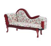 PartyKindom 1Pc Scale Floral Settee for Dollhouse Accessories Detailed Craftsmanship Portable Design for Miniature Scenes Home Decor Item