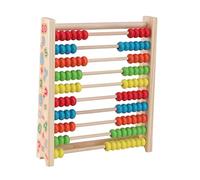 PartyKindom 1Pc Wooden Abacus for Gear Educational Counting Frame Beads Develops Math Skills and Color Recognition Learning for Preschool