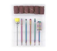 PartyKindom 1Set Alloy Nail Drill Set Tungsten Polishing Machine Tool Kit for Manicure High Wear Temperature Resistance Safe Lightweight Design Complete Functions for Home Salon