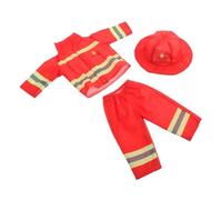 PartyKindom 1Set Firefighter Doll Clothes and Accessories Role Playing Costume for Summer Dolls Includes Helmet for Dress Up and Pretend Play