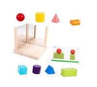 PartyKindom 1Set Mirror Blocks Educational Spatial Structure for Logical Thinking Development Natural Geometric Blocks for Preschool Learning and Family Fun Activities