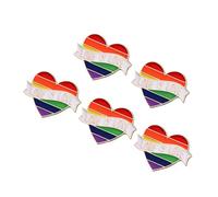 PartyKindom 1set Rainbow Color Brooch Creative Love Corsage Pins for Weddings Valentine Day and Special Events Cute Fashion Accessories for Women and Lgbtq Pride 5pcs