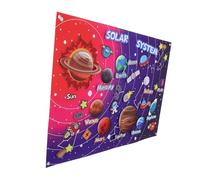 PartyKindom 1Set Solar System Felt Story Board Interactive Learning Tool for Early Education Multi Functional Sensory Play for Promotes Parent Bonding Safe Materials for Classroom