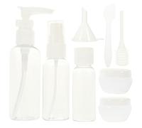 PartyKindom 1Set Travel Cosmetic Bottle Set Refillable Lotion Dispensers for Shampoo Conditioner Lotion Transparent Design with Various