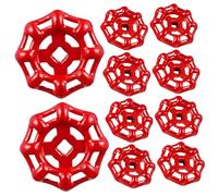 PartyKindom 2-inch Cast Iron Valve Handles 10pcs Metal Red Flat Bottom Tap Handles for Gate Valve and Water Shutoff