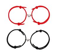 PartyKindom 2 Pairs 2 Pairs Matching Wrist Straps, Nylon and Magnet, Crimson and Ebony, Comfortable Wear for Him and Her
