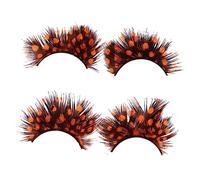 PartyKindom 2 Pairs Exaggerated False Eyelashes Dramatic Costume Party Lashes Reusable Natural Material Safe and Comfortable for Night Entertainment