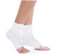 PartyKindom 2 Pairs Gel Heel Socks Moisturizing Crack Foot Care Breathable Ankle Socks for Dry Feet White Comfortable Soft Elastic Night Wear