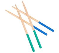 PartyKindom 2 Pairs Maple Drumsticks with Nonslip Handle, Wood Tip 5a Drumsticks for Children and Beginners, Colorful Blue and Green Drum Accessories for Practice and Rhythm Instruments