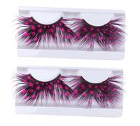 PartyKindom 2 Pairs Pink Colorful False Eyelashes Exaggerated Costume Lashes for Parties and Costumes Reusable Easy to Apply