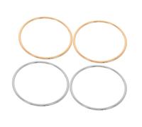 PartyKindom 2 Pairs Round Metal Handbag Handles Replacement for DIY Crochet Bags Sturdy Purse Grips with Smooth Edges for Comfortable Carrying Elegant Light Gold and Silver for Bag Making